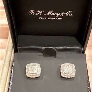 Diamond Halo Cushion-Cut Earrings (1/2 ct. tw.)